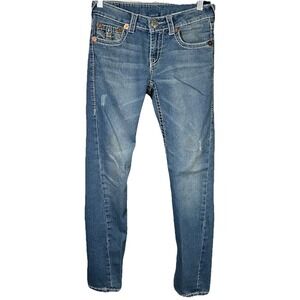 True Religion Jeans World Tour Section Joey‎ Row Seat Womens Size 26 Distressed